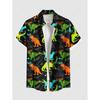 Men's Plus Size Summer Casual Shirt 3D Printed Hawaiian Shirt Beach Vacation Button Short Sleeved Shirt Men's Casual