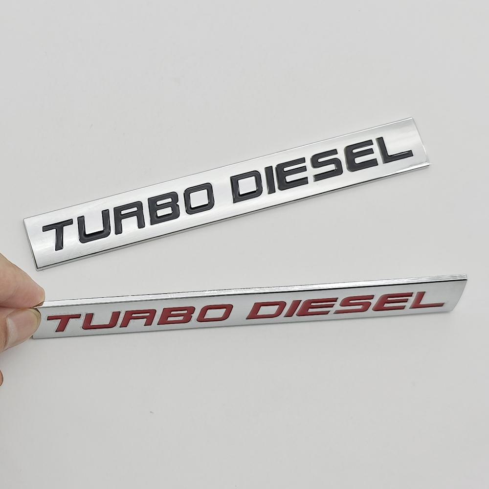 3D Chrome Metal Car Sticker TURBO DIESEL Logo Emblem Rear Trunk Fender Badge Decal For Isuzu Kia Hyundai Toyota Ford Accessories