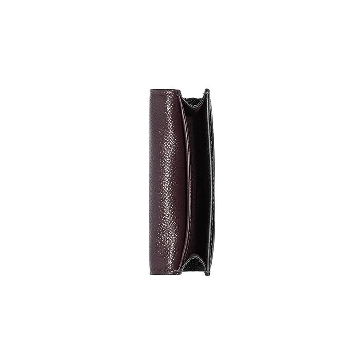 Coach Kartenetui Cross Grain Leder Geldbörse, Kartenhalter Damen Schwarz CH487-IMBLK