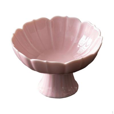 Ceramiczna miska na nóżkach dekoracyjna na blat kuchenny, talerz na przekąski, taca na owoce, deser, ciasto