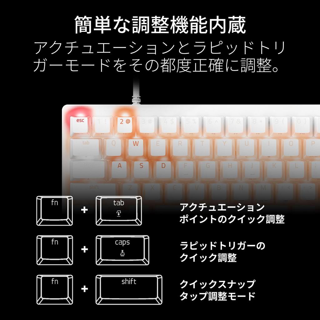 Razer Huntsman V3 Pro Mini JP Analog Gaming Keyboard with Rapid Triggers and Adjustable Analog Optical 40G Actuation Japanese Huntsman V3 Pro Mini JP