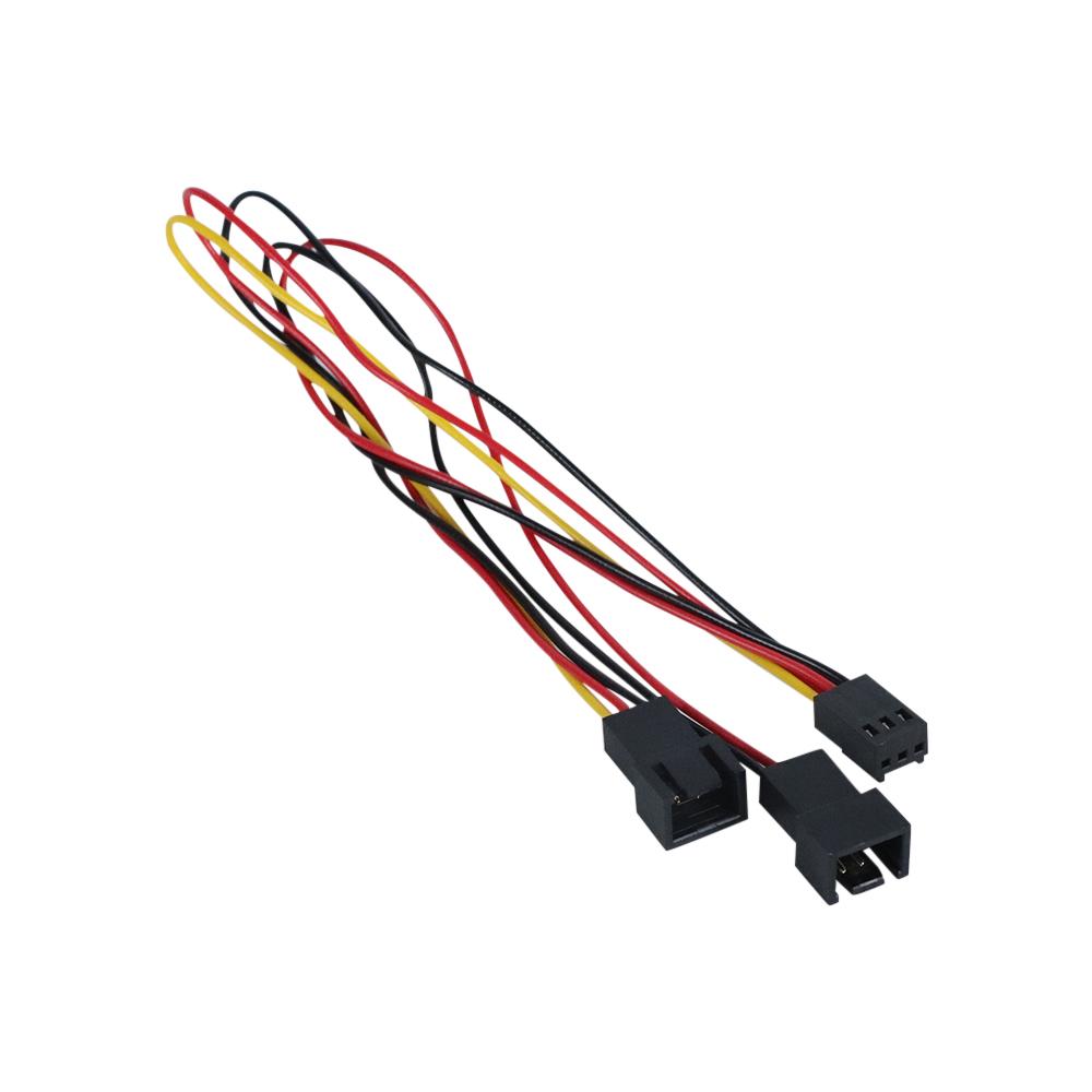 3Pin 2in 1 Wire Female To 2 Male Terminal Y Cable Splitter Power Supply Extension Cable for PC Fan Cooling CPU GPU Cooler