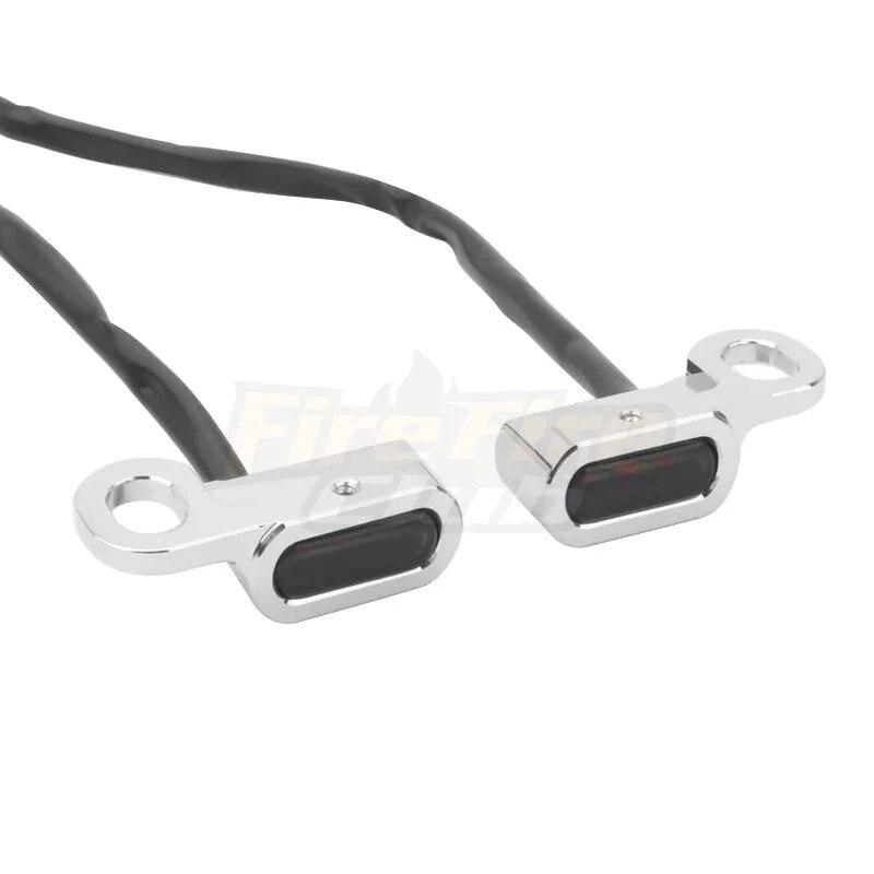 Motorcycle LED Turn Signal Indicator Light Mini Running Lamp For Harley Touring Street Glide 14-21 Softail 16-17