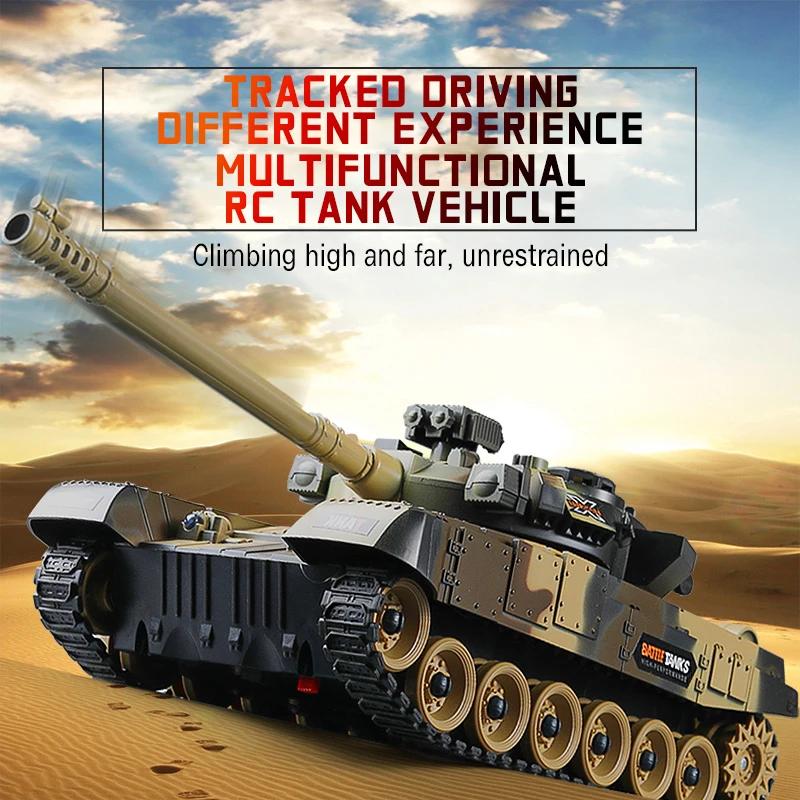 Non-Toxic Rc Military Tank War Battle United States M1 Leopard 2 Remote Control Toy Car Tank Model Electric Toys For Children 2.4G Children