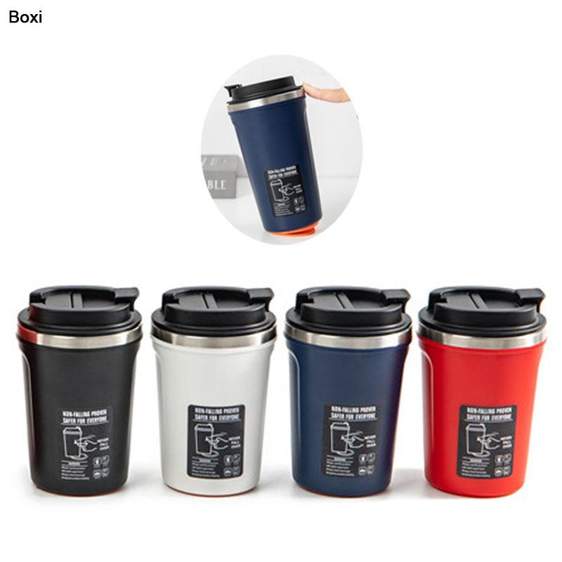 380/520ML Simple Suction Mug Thermos Stainless Steel Double Insulated Coffee Cup Keep Warm Flask Portable Travel Car Ice Cup