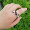 For Vampire Bat Heart Wing Ring Black Red Color Alloy Gothic Punk Ring Female