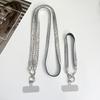 Mobile Phone Lanyard Crossbody for Women, Fashionable Flash Diamond Wide Strap, Long Outdoor Phone Case with Side Back Option
