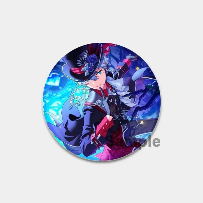 32/44/58mm Ensemble Stars Handgemachte Anstecknadel Rund Cartoon Lustig Einrastbare Broschen für Rucksack-Zubehör Anime Sammlerstück Abzeichen Hutdekoration