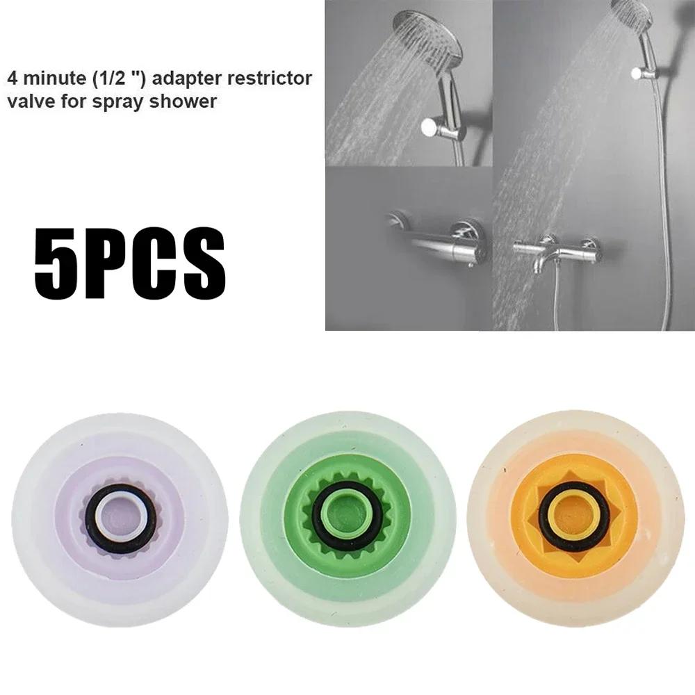 5Pcs Shower Flow Reducer Limiter Set Water Saving 4 6 7 L/min Hose Restrictor Shower Head Flow Control Valves Bathroom Accessory