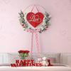 Valentines Day Wreath for Front Door - Cute Valentine Wreaths with Wooden Sweet Heart Love Sign for Wedding Engagement Party, 13 Inch Pink Wreath