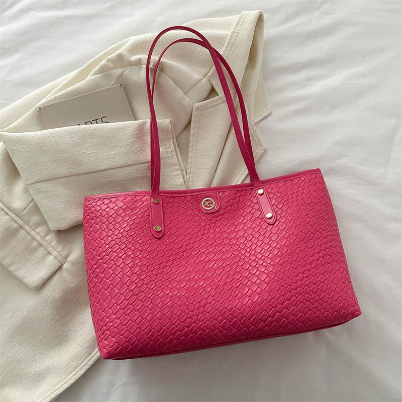 2024 Street Fashion Pu Shoulder Bag With Stylish Stitching роза розовый