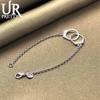 925 Sterling Silver Full Circle Ring Design Chain Bracelet Fashionable Wedding Jewelry