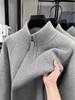 Men's Warm Thickened Knit Sweater - Half-Zip Stand Collar, Versatile Loose Pullover Winter Style