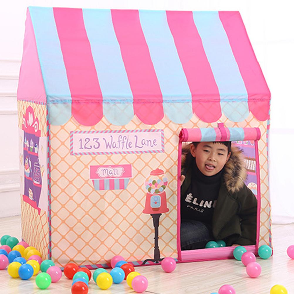 Kids Play Tent for Indoor and Outdoor Children Playhouse with Roll Up Door and Windows Dessert