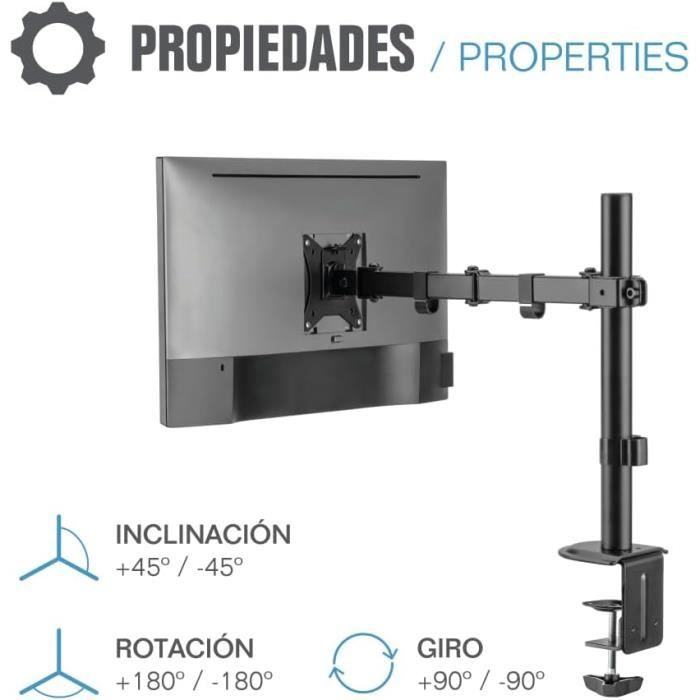 Support TV Inclinable - Iggual - IGG318294 - 17-32 Pouces - Inclinaison 45° - Montage Mural