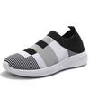 Light Breathable Women's Flats Knitted Mesh Running Sports Shoes Slip-on Walking Loafers Mother Shoes