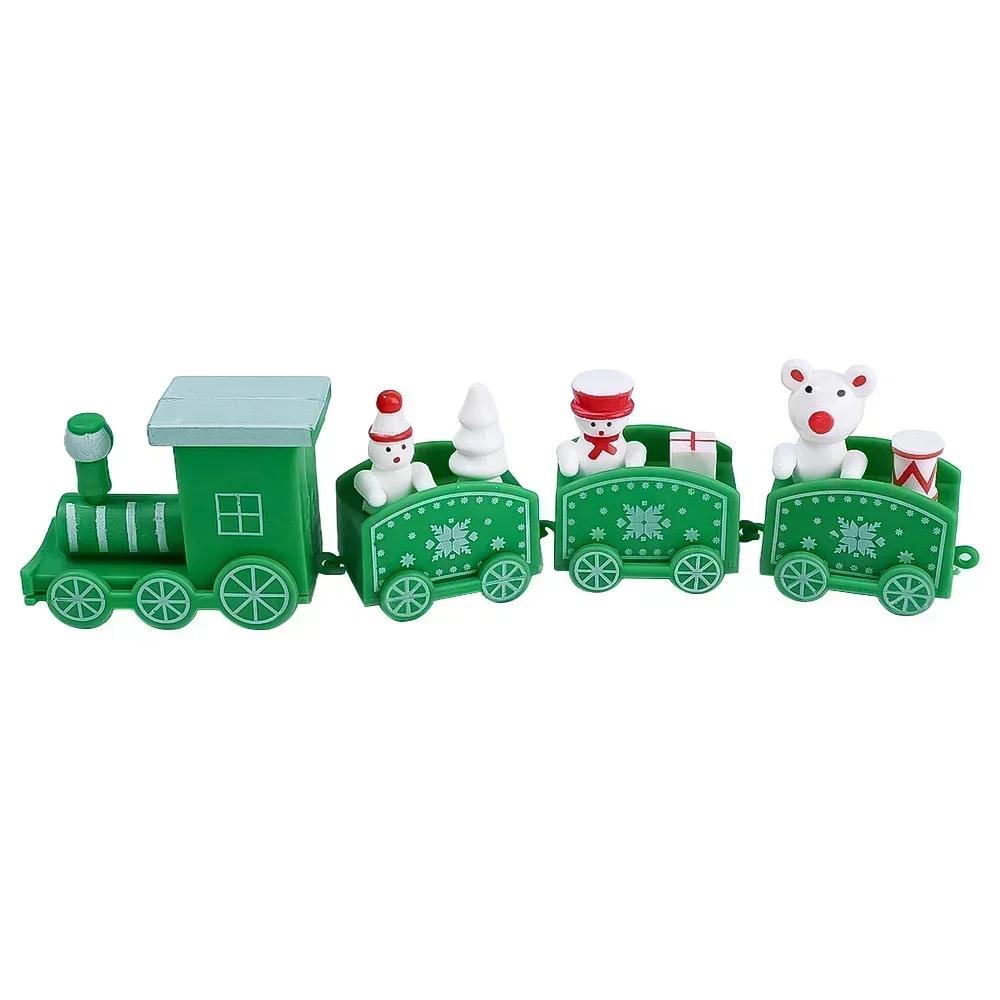 

Plastic Christmas Train Ornaments Christmas Children Baking Party Decoration Home Table Xmas New Year Gifts Santa Claus Crafts зелёный