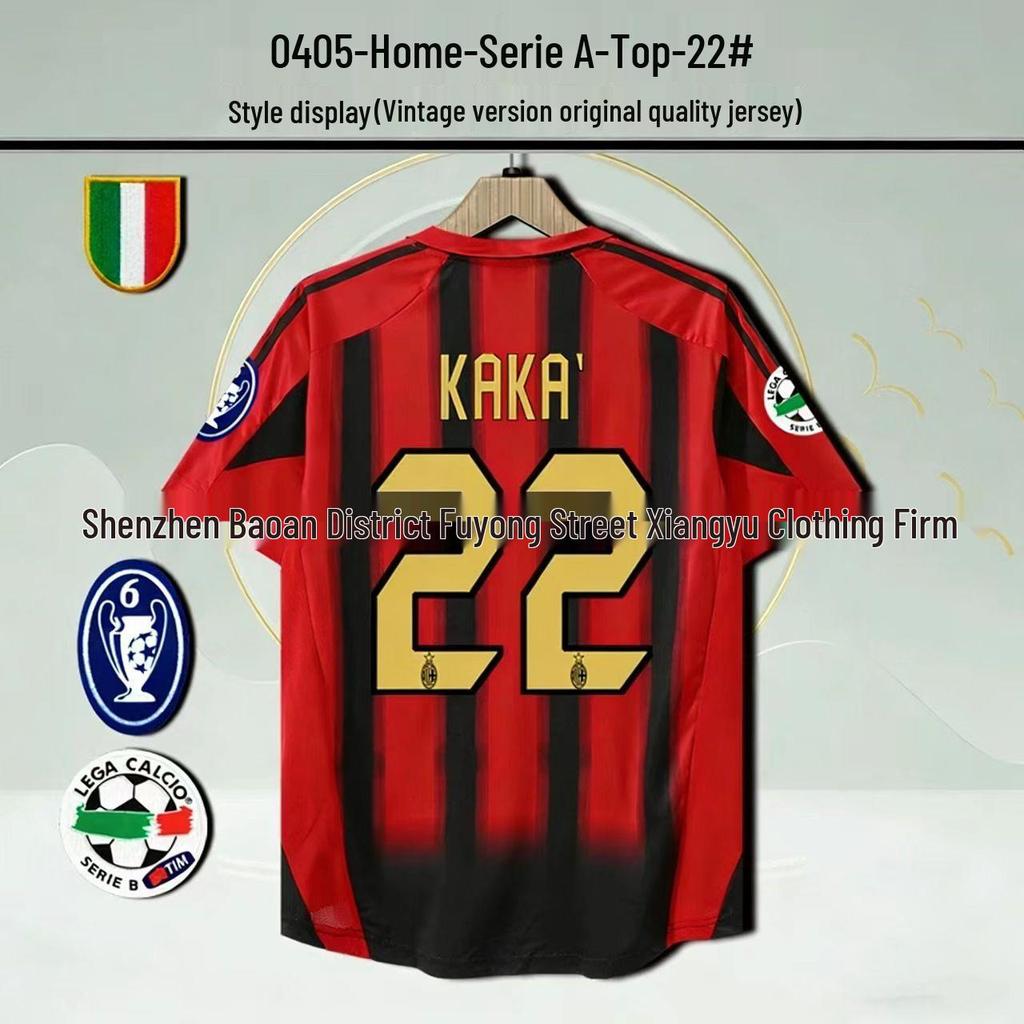 93–14AC Klassisches Retro-Fußballtrikot: 22 Kaka, 32 Beckham, 80 Ronaldinho, 99 Ronaldo