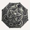 "Enchanted Pentagram: Mystical Symbol Wall Art"Umbrella, Portable 3-Fold Compact Umbrella for Men & Women ES48