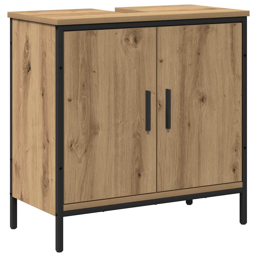 Bathroom Furniture Set with Shelf and Door 2 Pcs Brown Wood Based Material