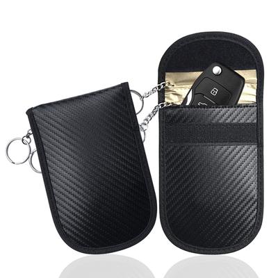 Hot Sale Carbon Fiber Faraday Bag Key Fob Car Key Signal Blocking Anti-Hacking Key Cases RFID Car Key Pouches