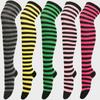 Warmhalten Bunte gestreifte Strümpfe Japanischer Stil Schweißabsorbierend Overknee-Socken Niedliche schmale gestreifte lange Socken Weihnachten