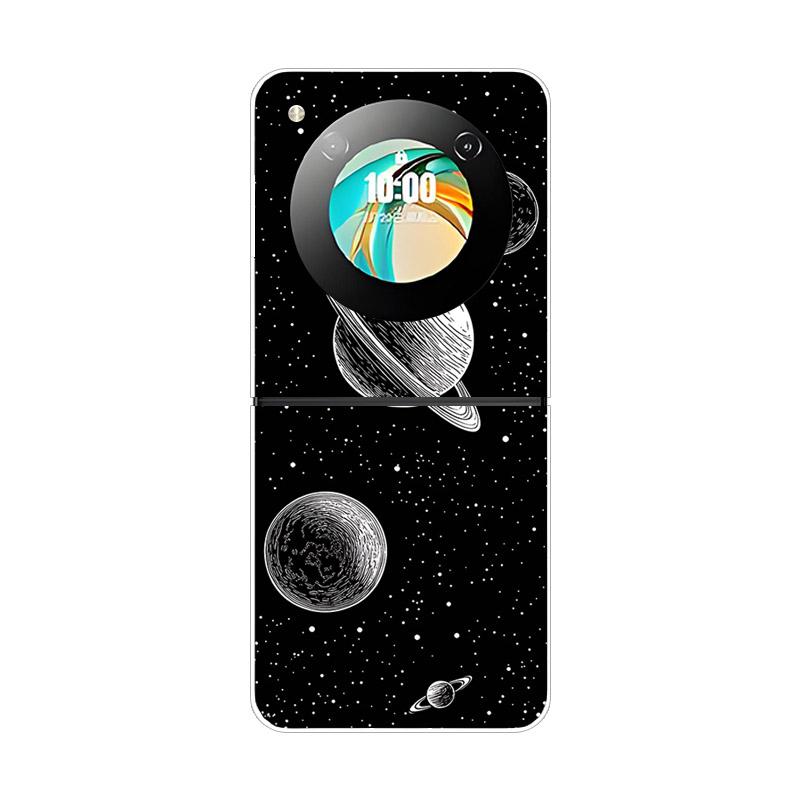 Etui For ZTE Nubia Flip NX724J Modne Malowane Przezroczyste Twarde PC Składane Pokrowiec For ZTE Libero Flip Przezroczyste Etui Funda