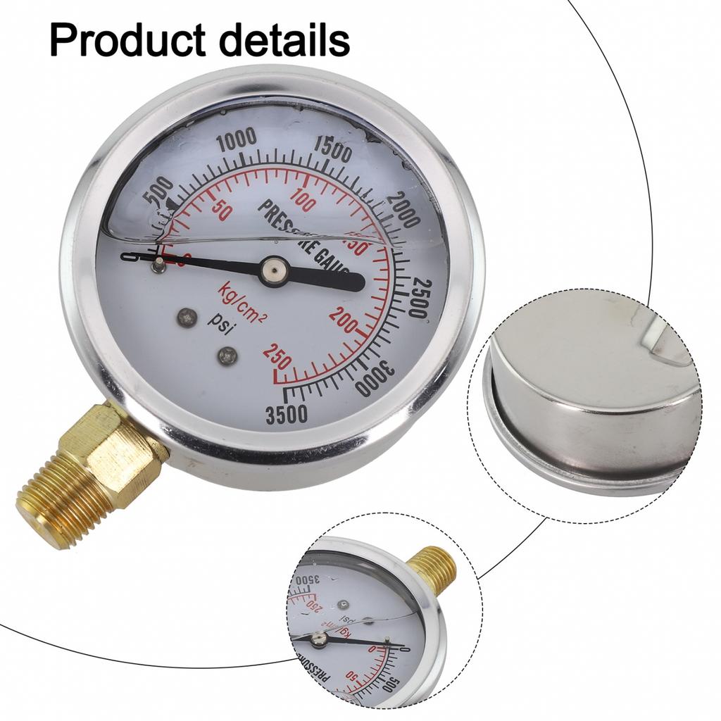 High Precision Hydraulic Oil Pressure Gauge with Dual Measurement Scales