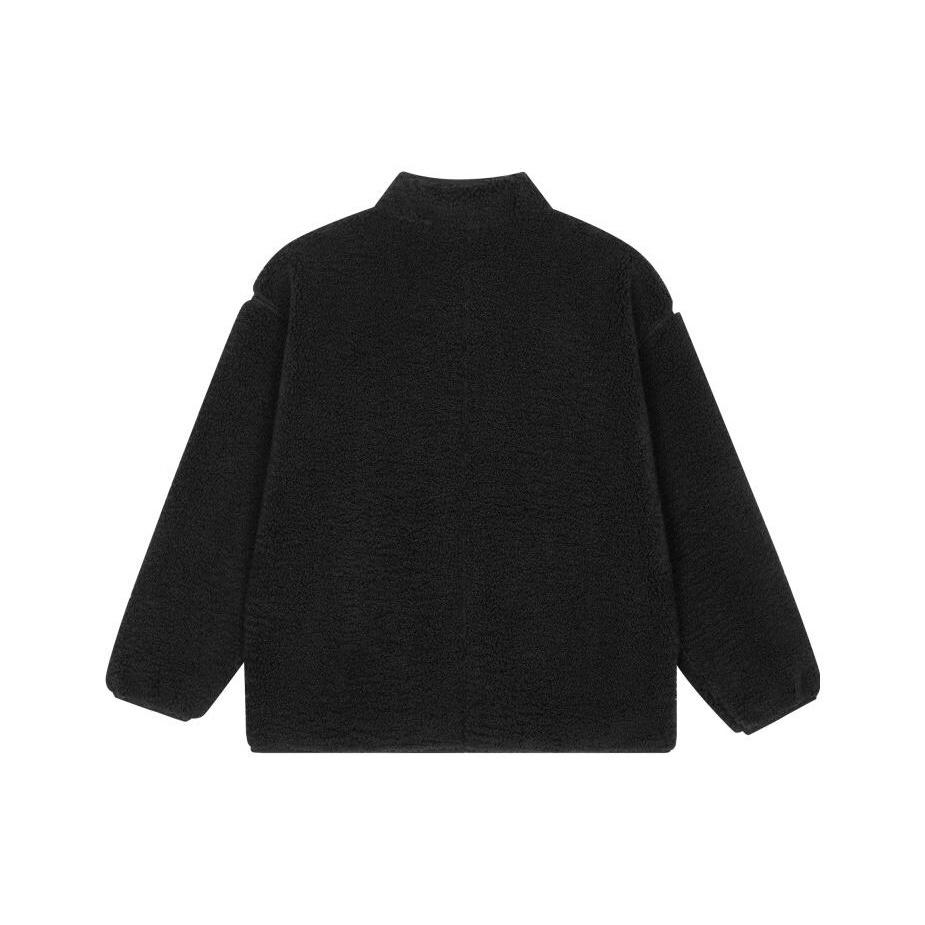 New Balance Velvet Jackets Women's Black Stand Collar Moderate Unisex AWJ33320-BK