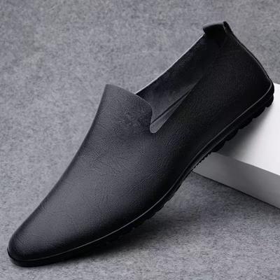 Mocassins de Mode pour Hommes Chaussures en Cuir de Vachette Fait Main Chaussures en Cuir de Luxe Business Décontracté Mocassins Semelle Souple Chaussures de Conduite Chaussures Plates à Enfiler