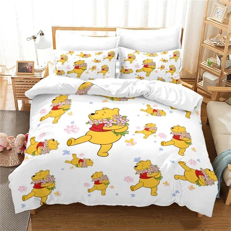 Winnie The Pooh Comforter Bedding Sets Quilt Cover Bed Cover Duvet Cover Pillow Case 2-3 Pieces Sets Kids Adult Size Home Decor