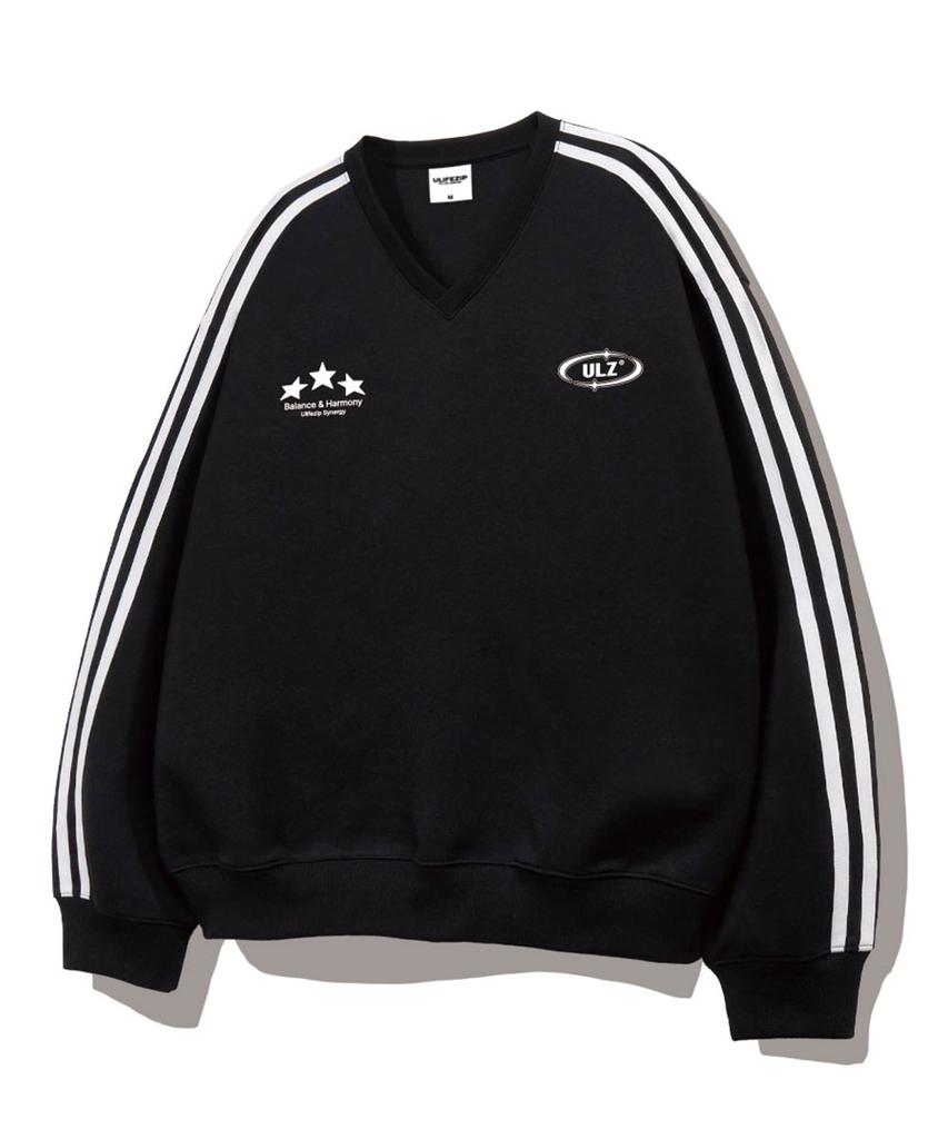 ULIFEZIP Sporty Synergy Oversized Track V-Neck Sweatshirt 5 Colors [Ulzv_4003]