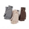 Knitted Flip Gloves Winter Warm Half-finger Gloves Student Writing Thickened Cold-proof Wool Finger Gloves
