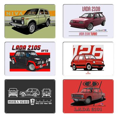 Vaz 2101 Lada 1200 Lada 2105 VFTS Rood 126 Metalen Plaque Poster Club Wanddecoratie Design Club Bar Aangepast Tinnen Bord Poster
