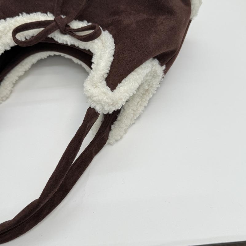 Niche Women's Lambswool Patchwork Bow Tote - Large Capacity Single Shoulder Bag 2025