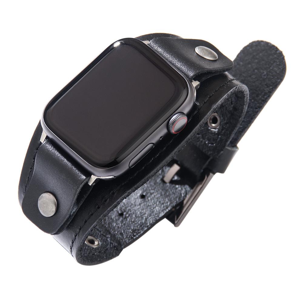 

Genuine Leather Band For Apple watch band Ultra 3 49mm S11 46mm 44mm 45mm Strap Metal Buckle bracele iWatch Series 10 9 8 7 SE3 38 40 41MM чёрный