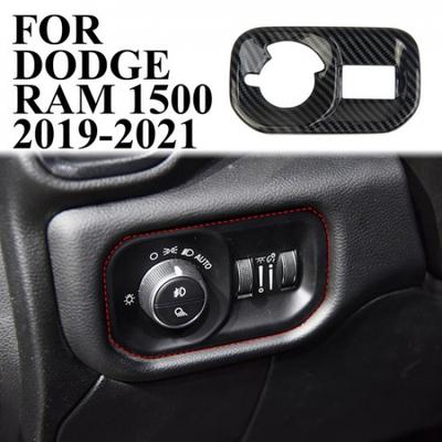 Carbon Fiber Style Headlight Switch Button Panel Trim For  Dodge Ram -2025