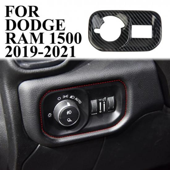 Carbon Fiber Style Headlight Switch Button Panel Trim For Dodge Ram -2025