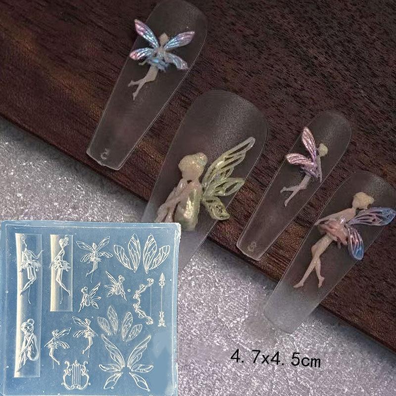 3D Fruit Silicone Nail Mold Sweet Flower Petals Fairy Nails Templates Diy Nail Art Decor Manicure Template For Nail Charms
