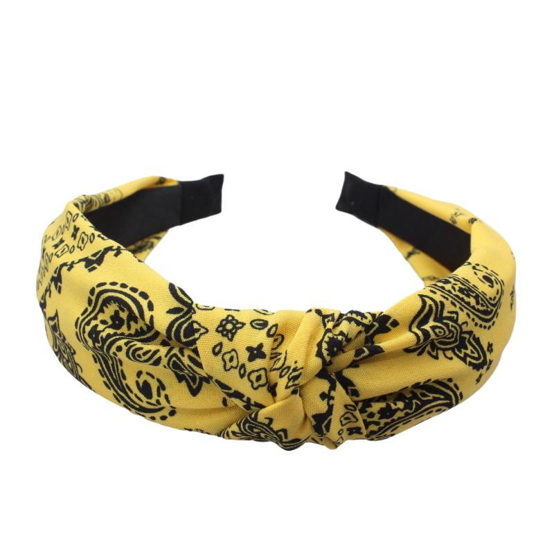 Vintage Floral Pleated Knotted Headband for Women