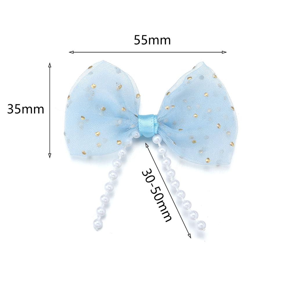 10pcs/lot Mini Cute Mesh Polka Dot Pearl Bow For Jewelry Making DIY Wedding Party Hair Clip Headband Clothing Crafts Decoration