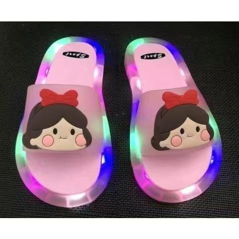 Fashion Glowing Children's Slippers Strawberry Crystal Shoes Shiny Lights Girlfriend Girls Shiny Sandals