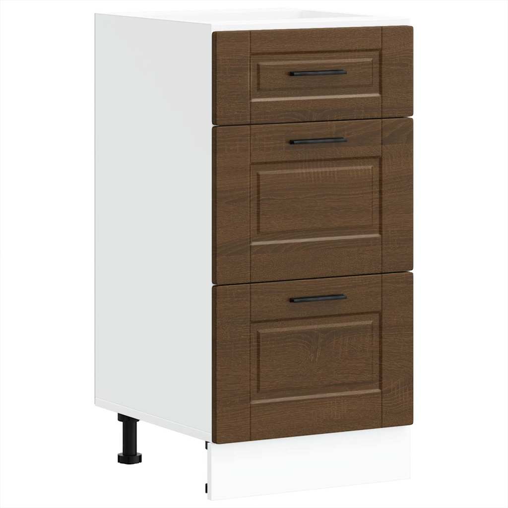 Kitchen Base Cabinet Porto Brown Oak Effect Particle Board