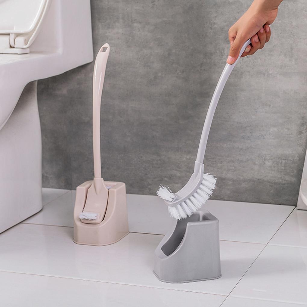 Home Office Bathroom Toilet Brush Set Strong Bristles Good Grips Compact Long Brush Heavy Base