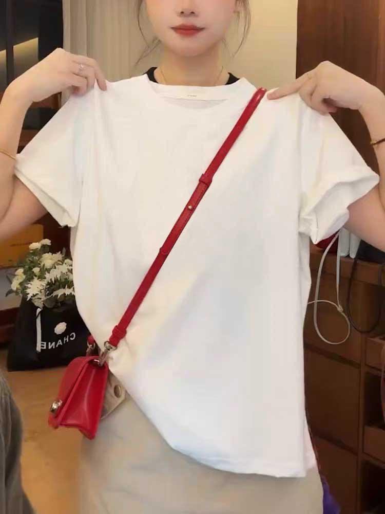 Damen Gelbes Baumwoll-Kurzarm-T-Shirt, Neu für 2026—Modisches, Vielseitiges, Elegantes und Altersmilderndes Sommeroberteil