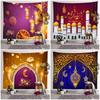 Tapestry Mubarak Eid Wall Hanging Decor Moon Star Muslim Background Ramadan