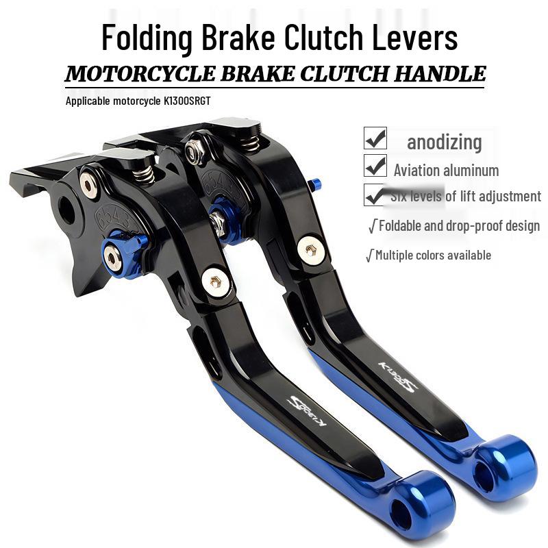 

K1300S/R GT & K1600GT/GTL Modified Folding Brake & Clutch Lever Set orange black orange