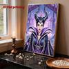 Handmade Maleficent Series Pearl Effect Frameless Art | Dark Castle & Curved Horn Cool Atmospheric Wall Art for Modern Living Room Home Decor