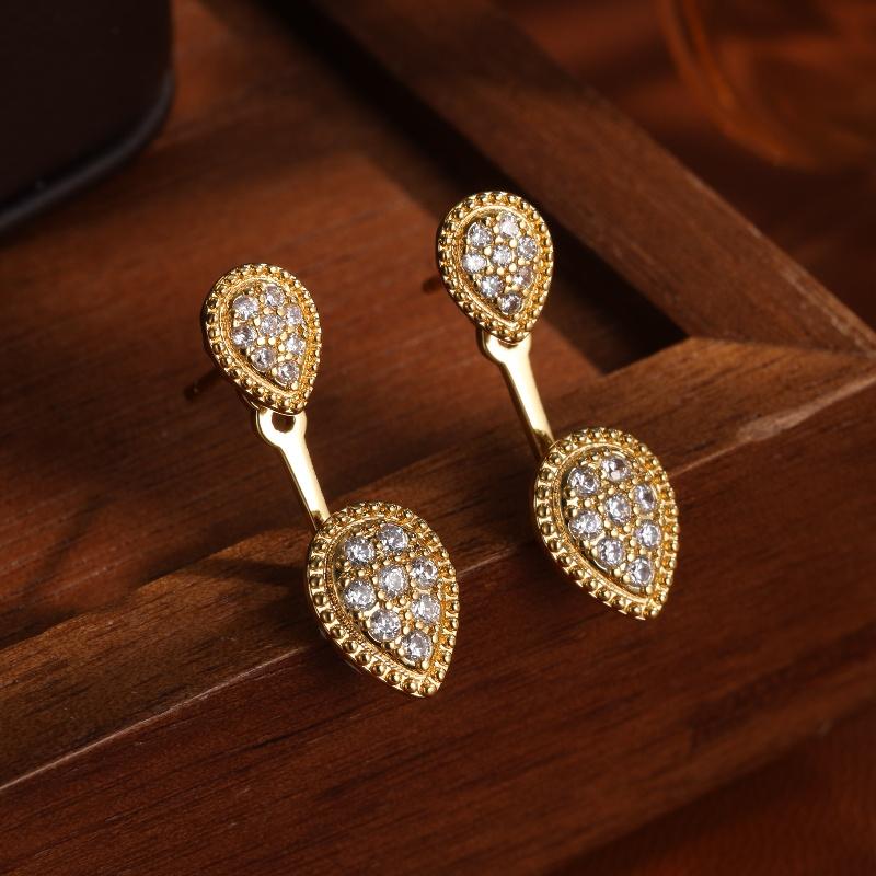 ZAKOL Trendy Classic Water Drop Zircon Women's Earrings Retro French Elegant Charming Bride Wedding Dress Jewelry Accessories