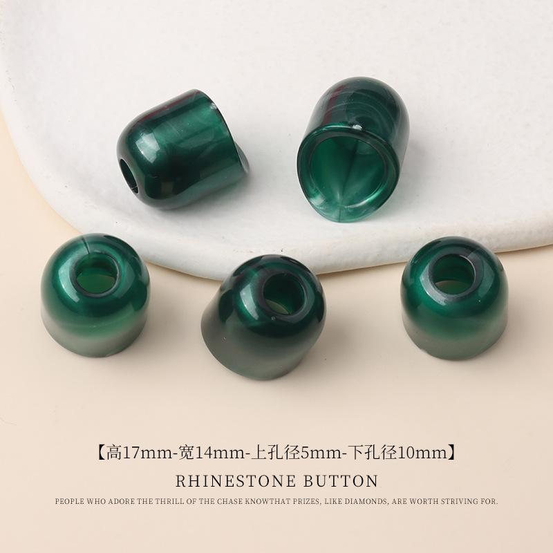 5pcs Acrylic Two-Color Hanging Bell Diy Beaded Bucket Bead Material Large Hole Round Bead Buckle Swimsuit Sweater Pants Drawstring Button